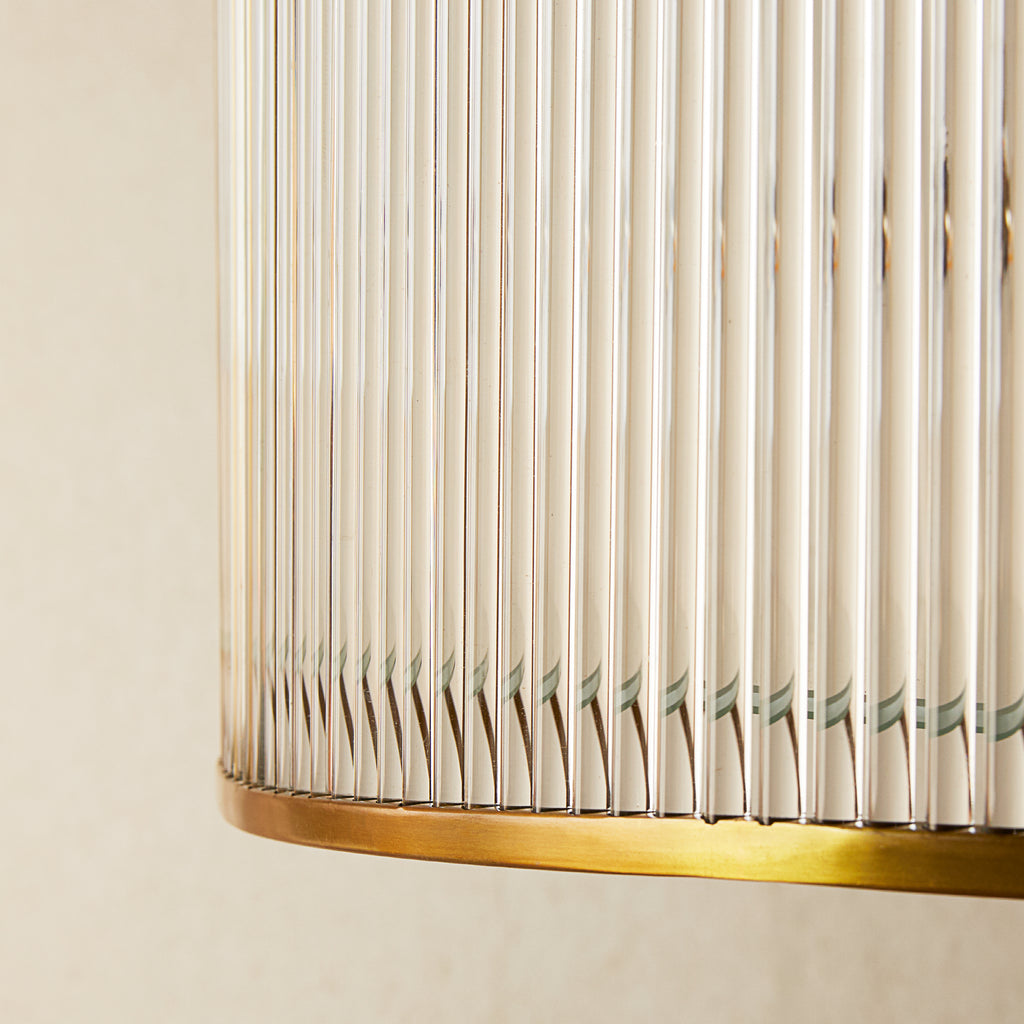 Negotiator　アユ Artemis Chandelier in antiqued brass with glass rods and