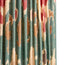 8 inch empire clip on shade in red aqua Bokhara gathered linen by GP & J Baker
