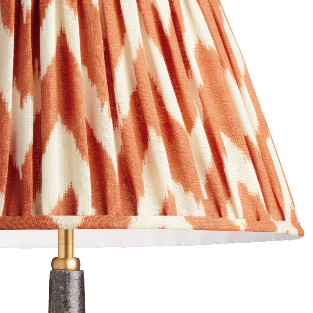 10 inch empire shade in ikat printed zig zag orange linen