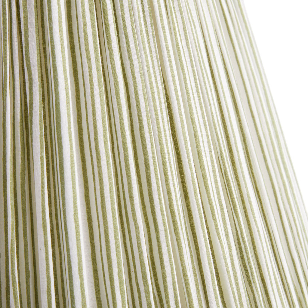 6 inch empire shade for cordless lamps in green candy stripe