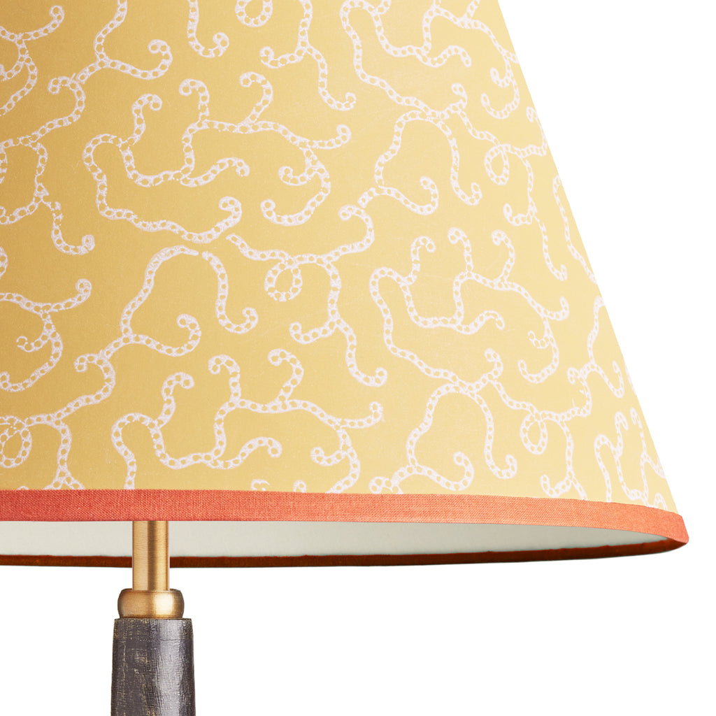 6 Inch Empire shade for cordless lamps in spicy mustard hand blocked '