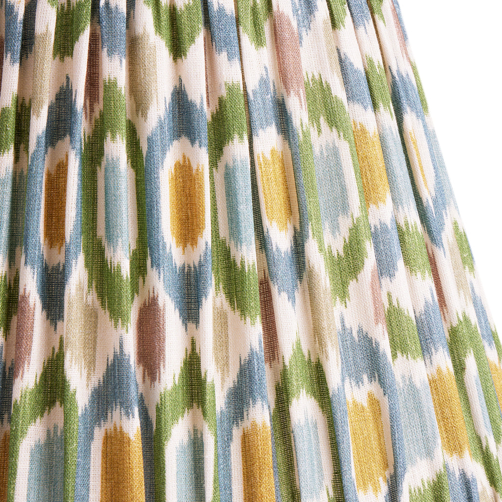 18 inch straight empire shade in blue and green Small Ikat