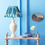 18 inch straight empire printed silk ikat shade in turkish blue Yoda