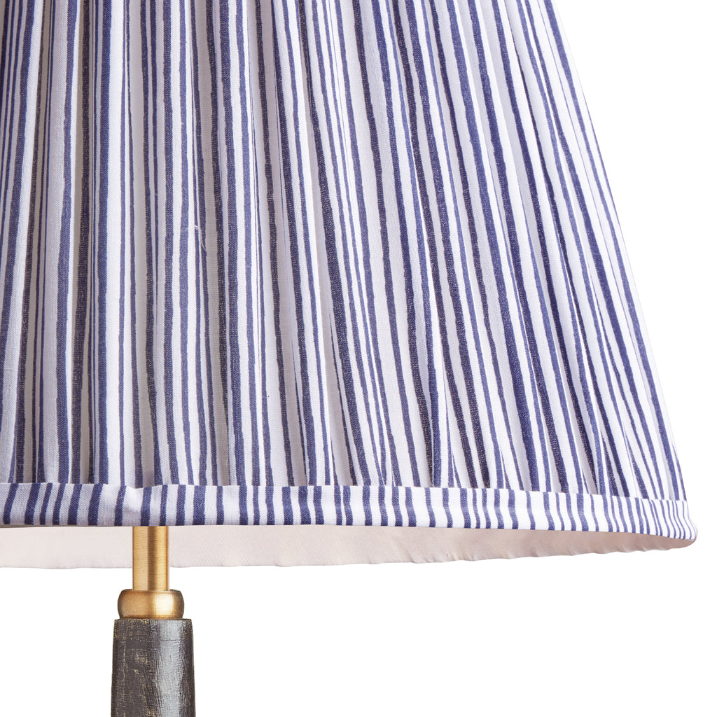 20 inch straight empire shade in navy candy stripe block printed cotto