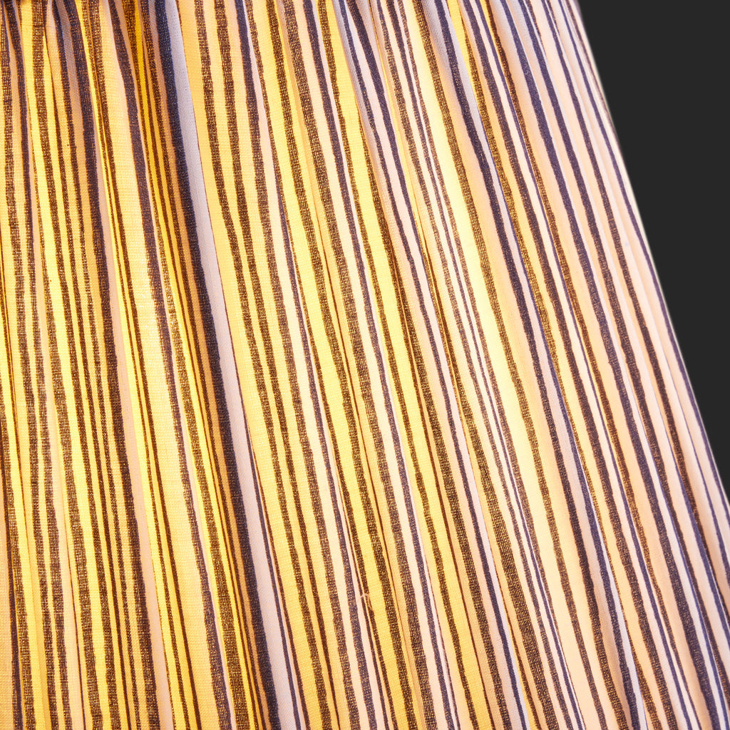 20 inch straight empire shade in navy candy stripe block printed cotto
