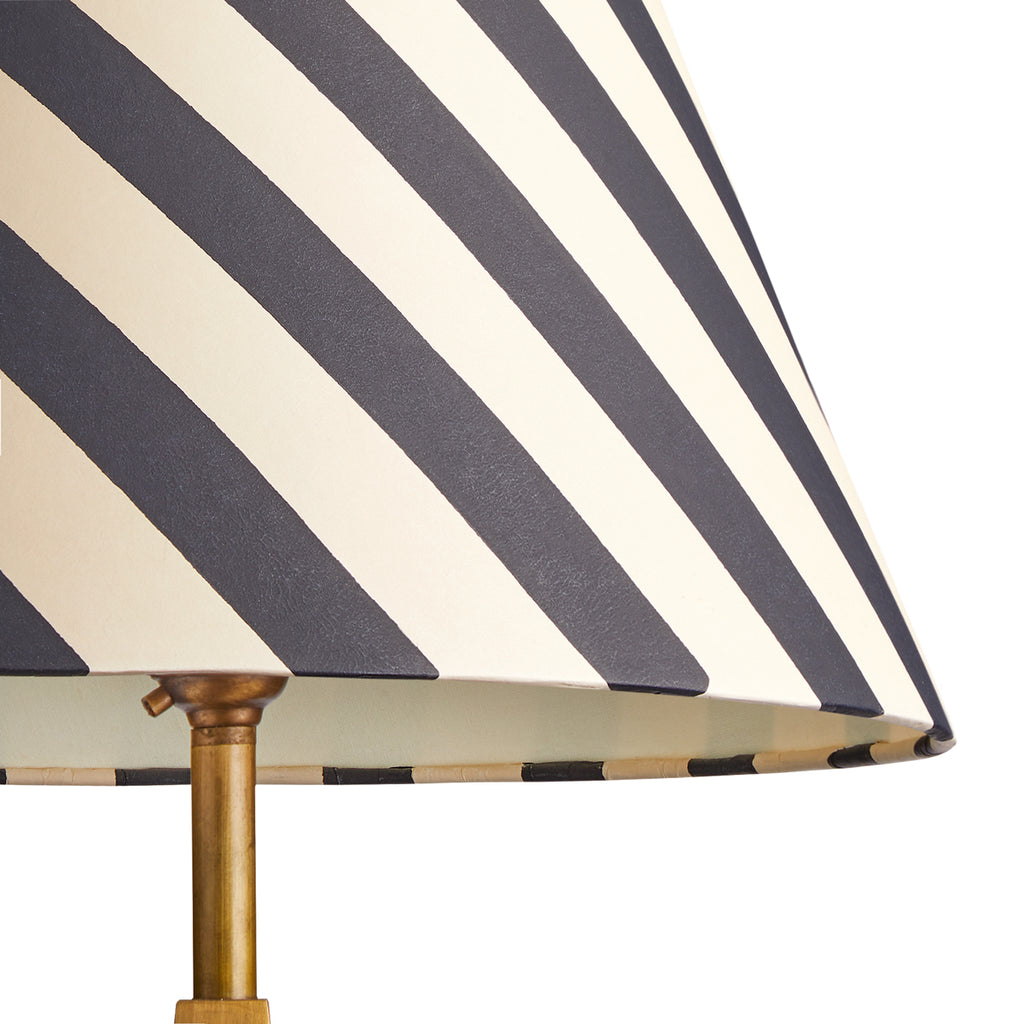 KI-no × koti BEAUTY Stripe Shade 5.5 inch tall tapered clip on shade in jet stripes hand