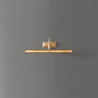 Smaller Clyfford picture light in waxed antiqued brass