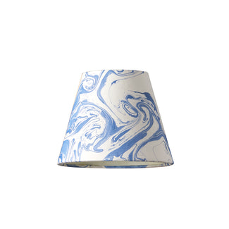 7 inch pendant shade in blue and white Tiber hand marbled paper