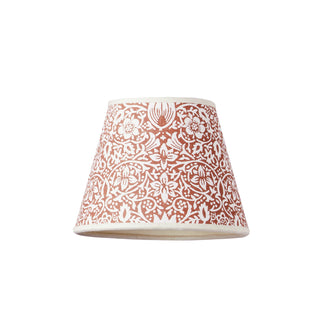 7 inch block printed pendant shade in red house Borage by Morris & Co