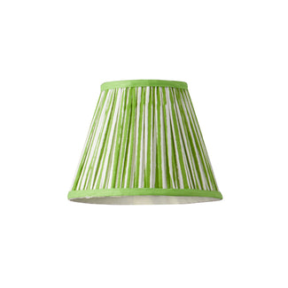 7 inch pendant shade in classic green chalk stripes printed cotton