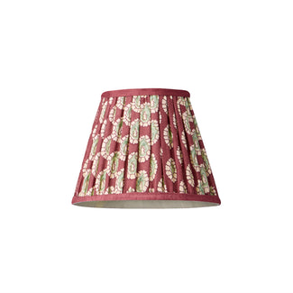 7 inch pendant shade in oxblood block printed Dotty gathered cotton by GP & J Baker