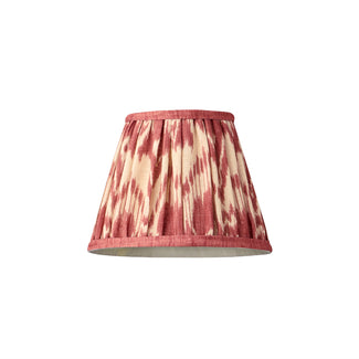 7 inch pendant lamp shade in red Zaraband gathered linen by GP & J Baker