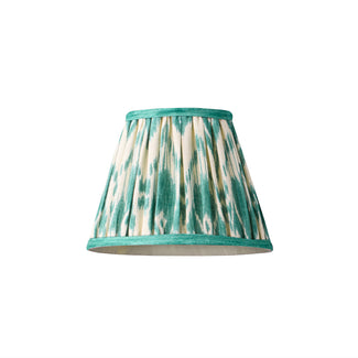 7 inch pendant lamp shade in teal Zaraband gathered linen by GP & J Baker