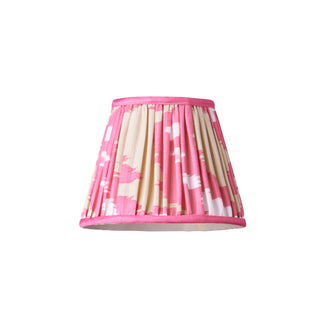 7 inch pendant shade in koyari ikat pink and ecru silk