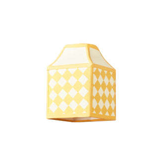6 inch Milford check square pendant shade in cornsilk
