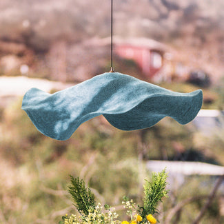 Tallulah jute basket rechargeable pendant in denim by Novogratz