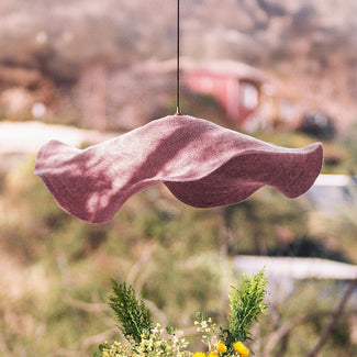 Tallulah jute basket rechargeable pendant in blush by Novogratz