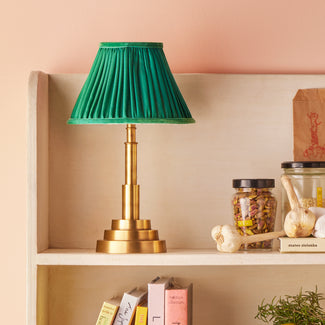 Ernest cordless table lamp in antiqued brass