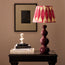 Smaller Wobster table lamp in burgundy lacquered wood