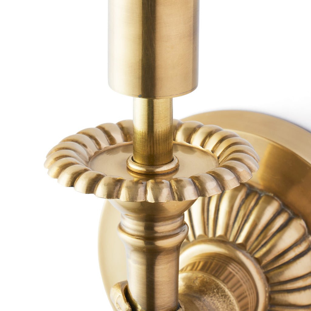 Brighton wall fixture in antiqued brass