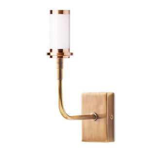 Matchbox cordless wall fixture in antique brass