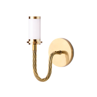 Quingo cordless wall fixture in brass