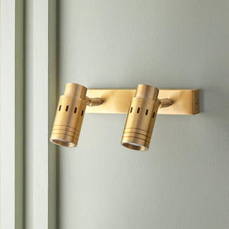 Double watson spot light in antiqued brass