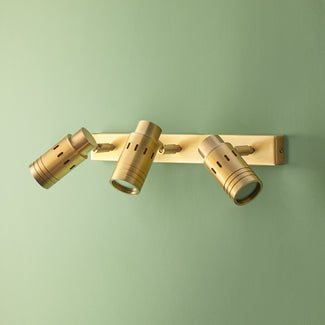 Triple Watson spot light in antiqued brass
