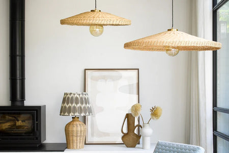 The Rise of Natural Lampshades: Rattan, jute and palm leaf explained