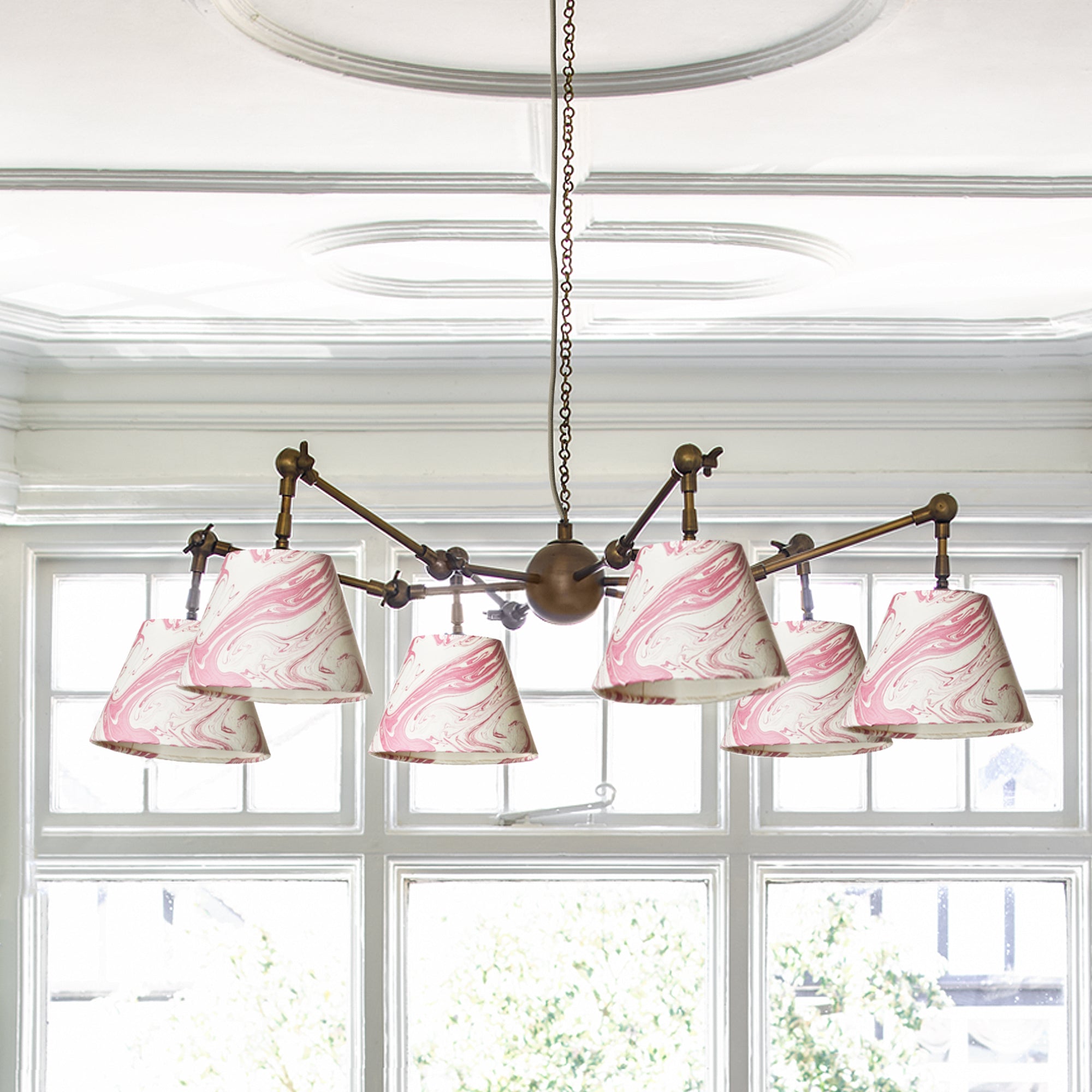 Charlotte chandelier in antiqued brass