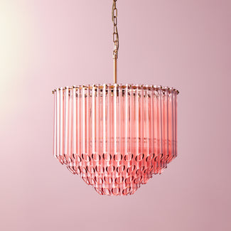 Regular Oldfield Chandelier in pink glass
