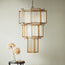 Zeus Chandelier in antiqued brass with glass rods