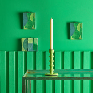 Smaller Mildred candlestick in lime