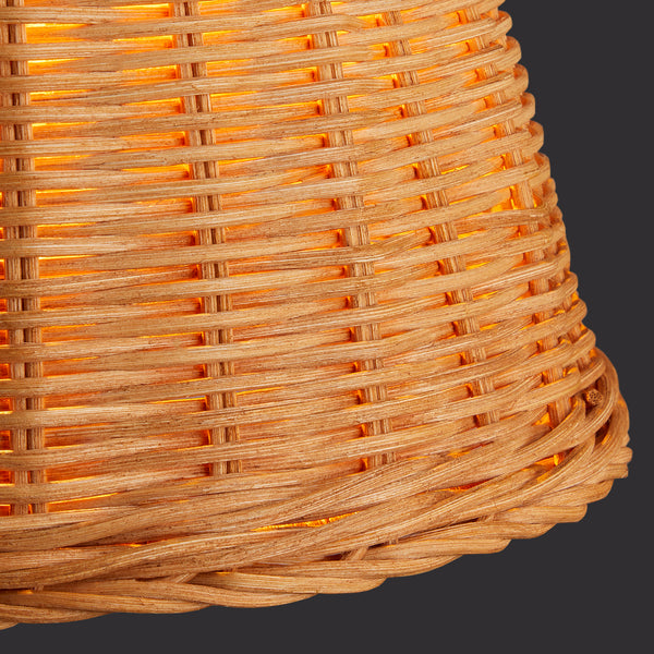 8 inch empire clip on shade in natural rattan