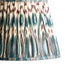 6 inch empire clip on shade in teal heraldic ikat printed linen