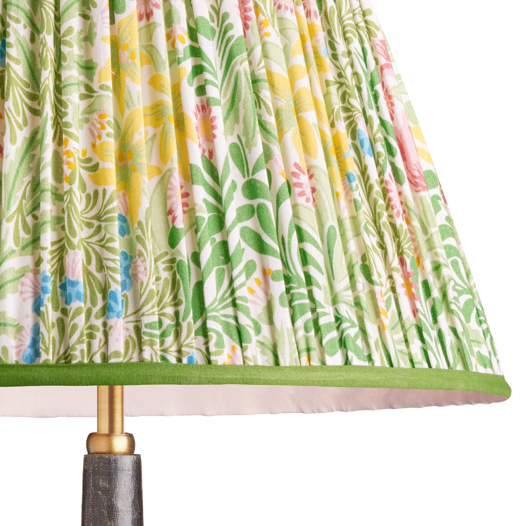 8 inch empire shade in boughs green and rose bower printed cotton by M