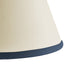 6 inch empire clip on shade in top n tail cream card with navy blue tape