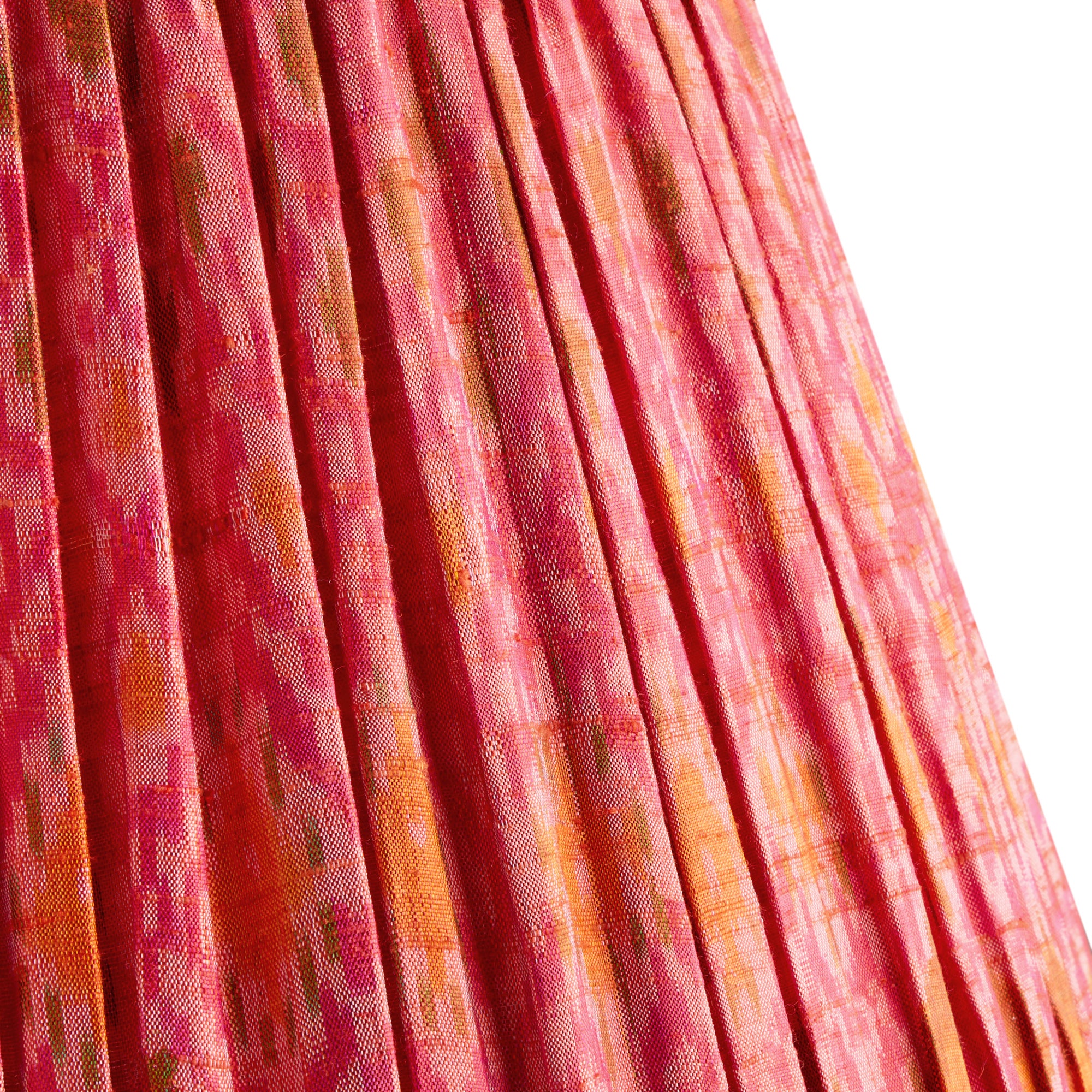 10 inch empire shade in orange and raspberry slub silk