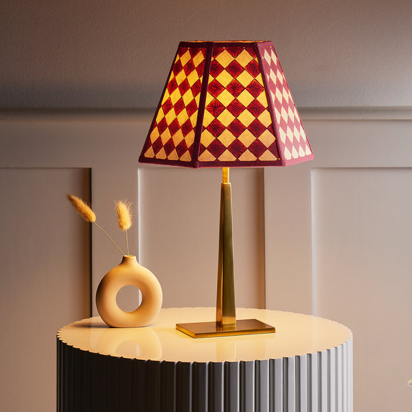 16 inch Milford check hexagon shade in raspberry