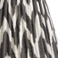 6 inch empire shade for cordless lamps in ikat printed zig-zag black linen
