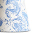 12 inch straight empire reversible gimbal hand marbled paper shade in blue and white Tiber