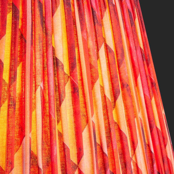 12 inch straight empire reversible gimbal shade in red harlequin by Ma