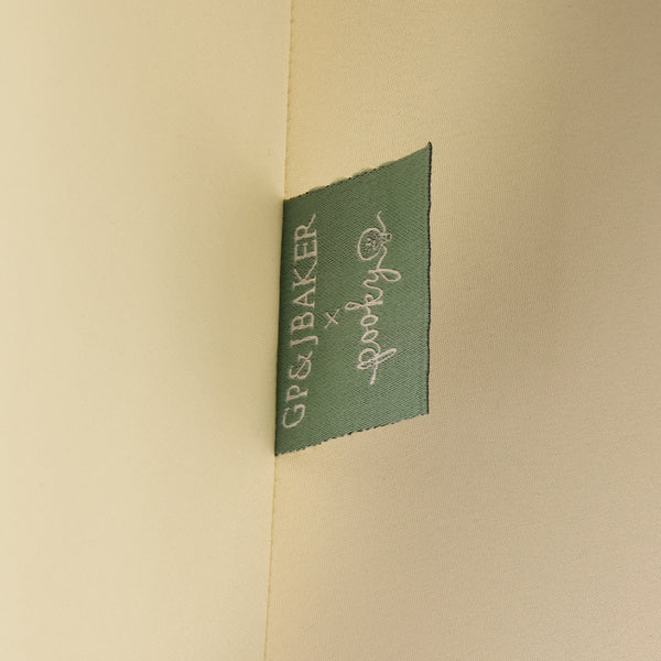 16 inch straight empire reversible gimbal shade in oxblood block printed Dotty gathered cotton by GP & J Baker