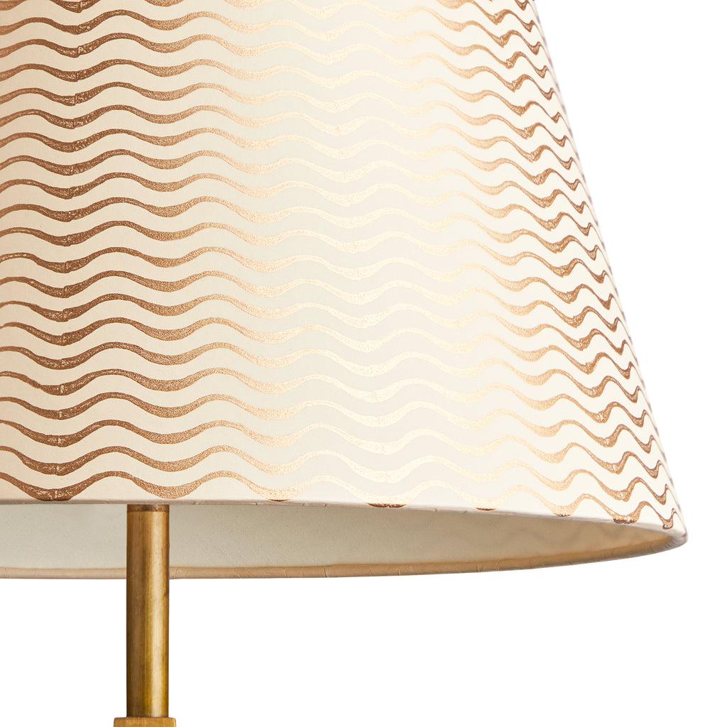 18 inch straight empire shade in gold ripples hand painted card