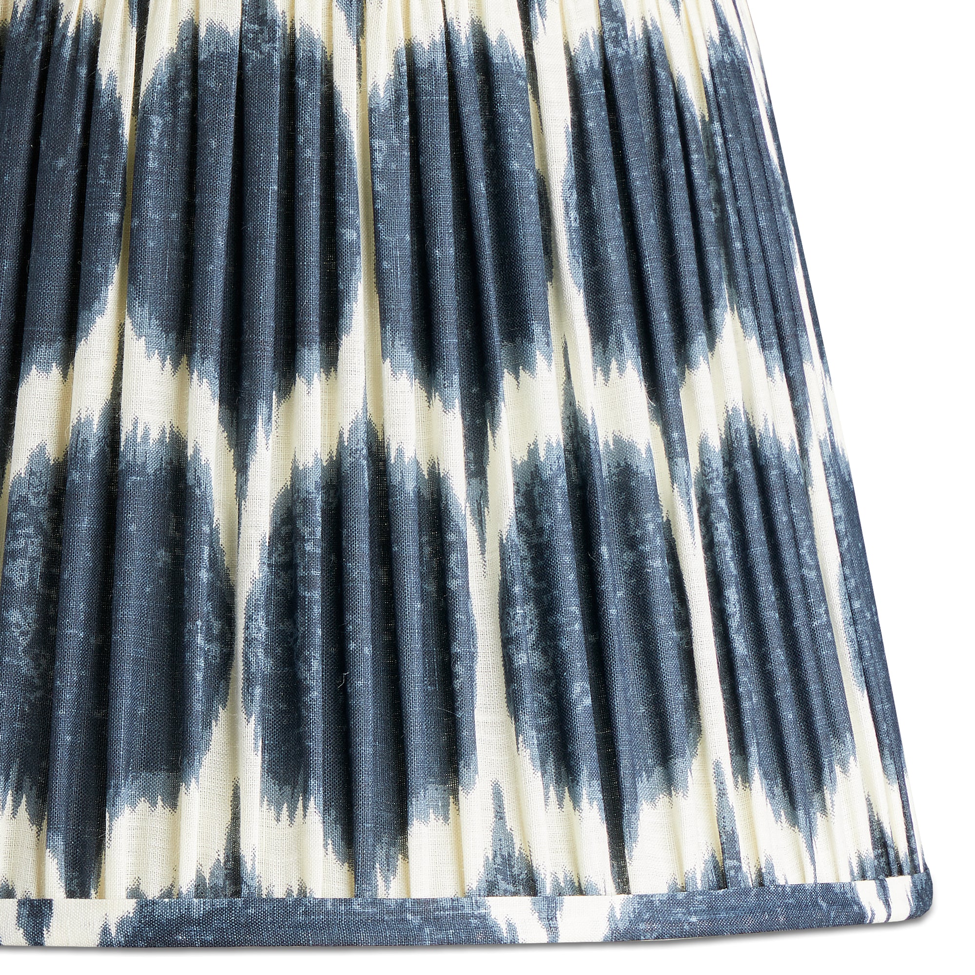 14 inch straight empire shade in yoda ikat printed navy linen