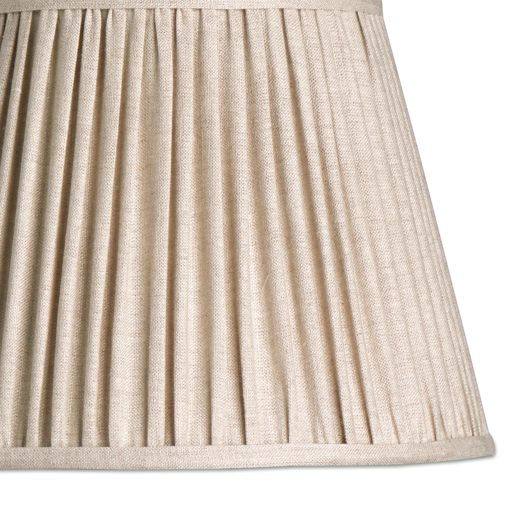 14 inch straight empire shade in pleated natural linen