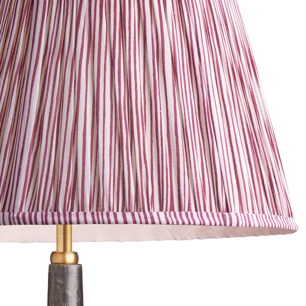 18 inch straight empire shade in ruby candy stripe block printed cotto