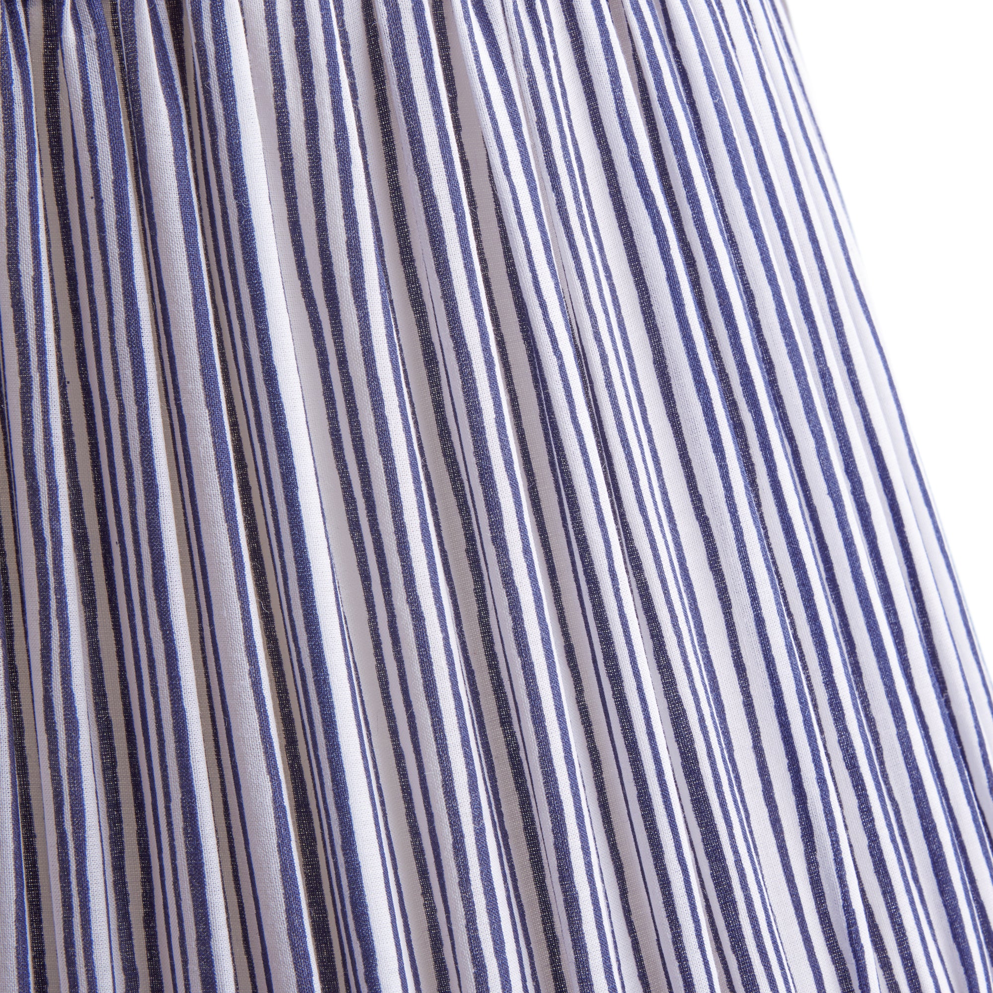 ki-no × koti BEAUTY&YOUTH Stripe Shade 20 inch straight empire shade in navy candy stripe block printed cotto