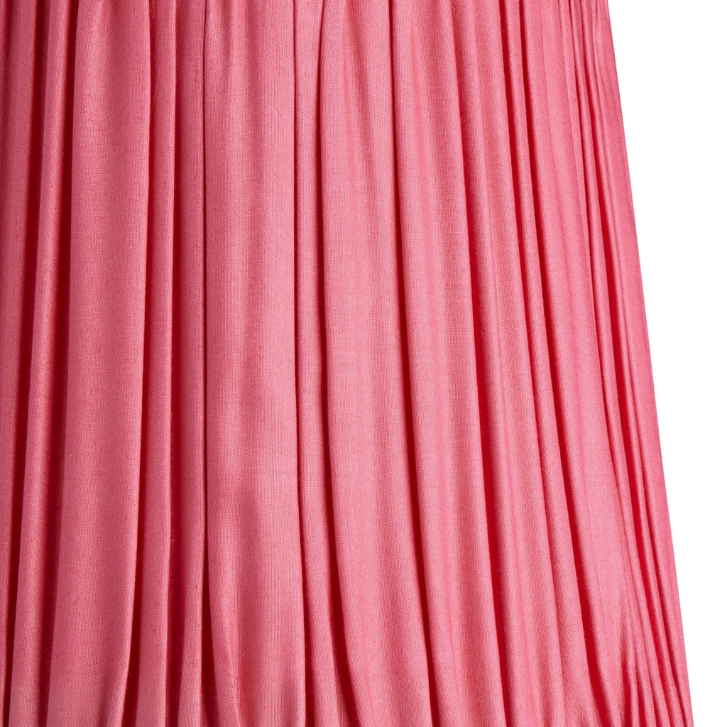 10 inch tall tapered shade in pleated raspberry taj silk
