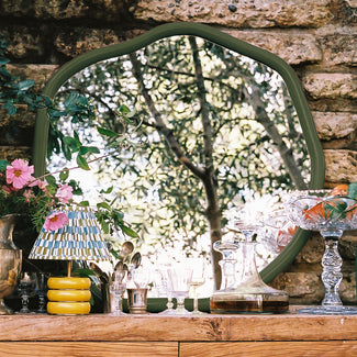 Brandy mirror in moss by the Novogratz